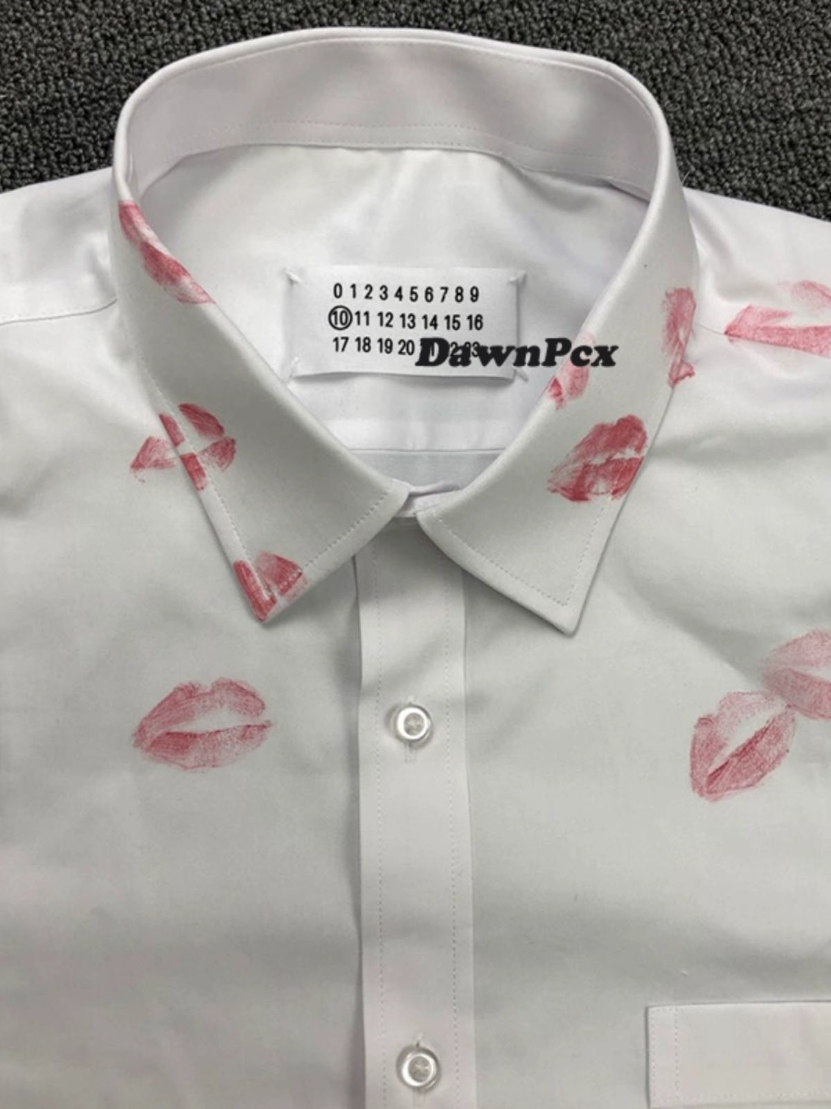 Self-made Maison Red Lips Print Shirt - Pure Cotton Margiela External Stitching