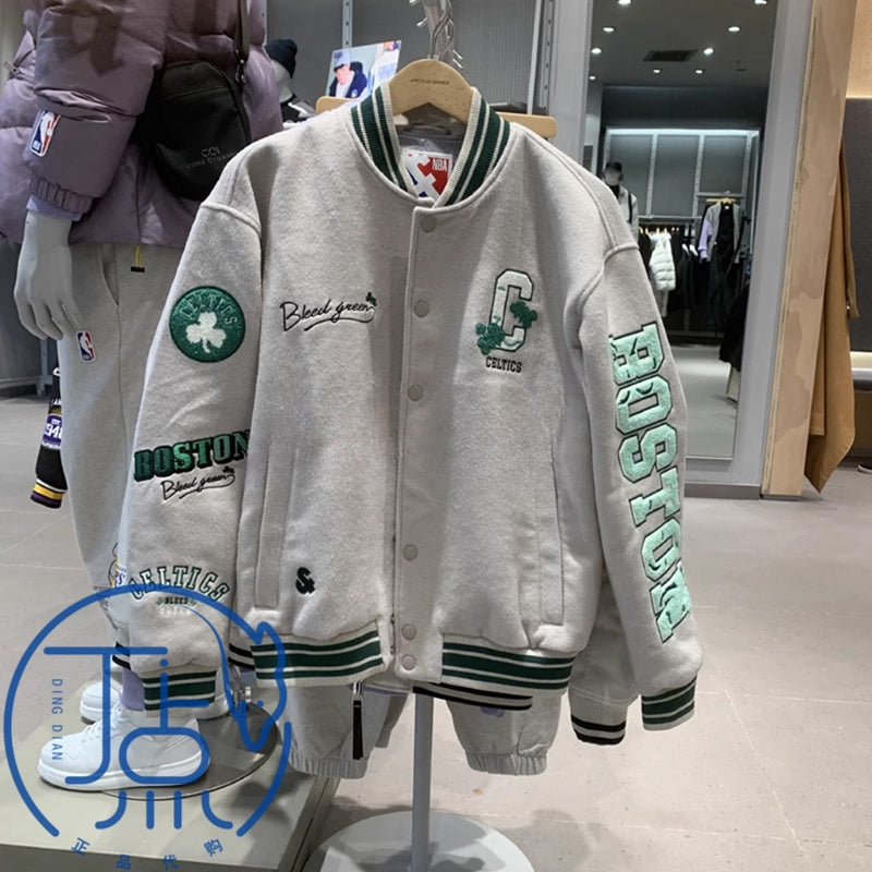 JACK&JONES 23FW x NBA Boston Celtics Jacket - Wool Blend Varsity Green