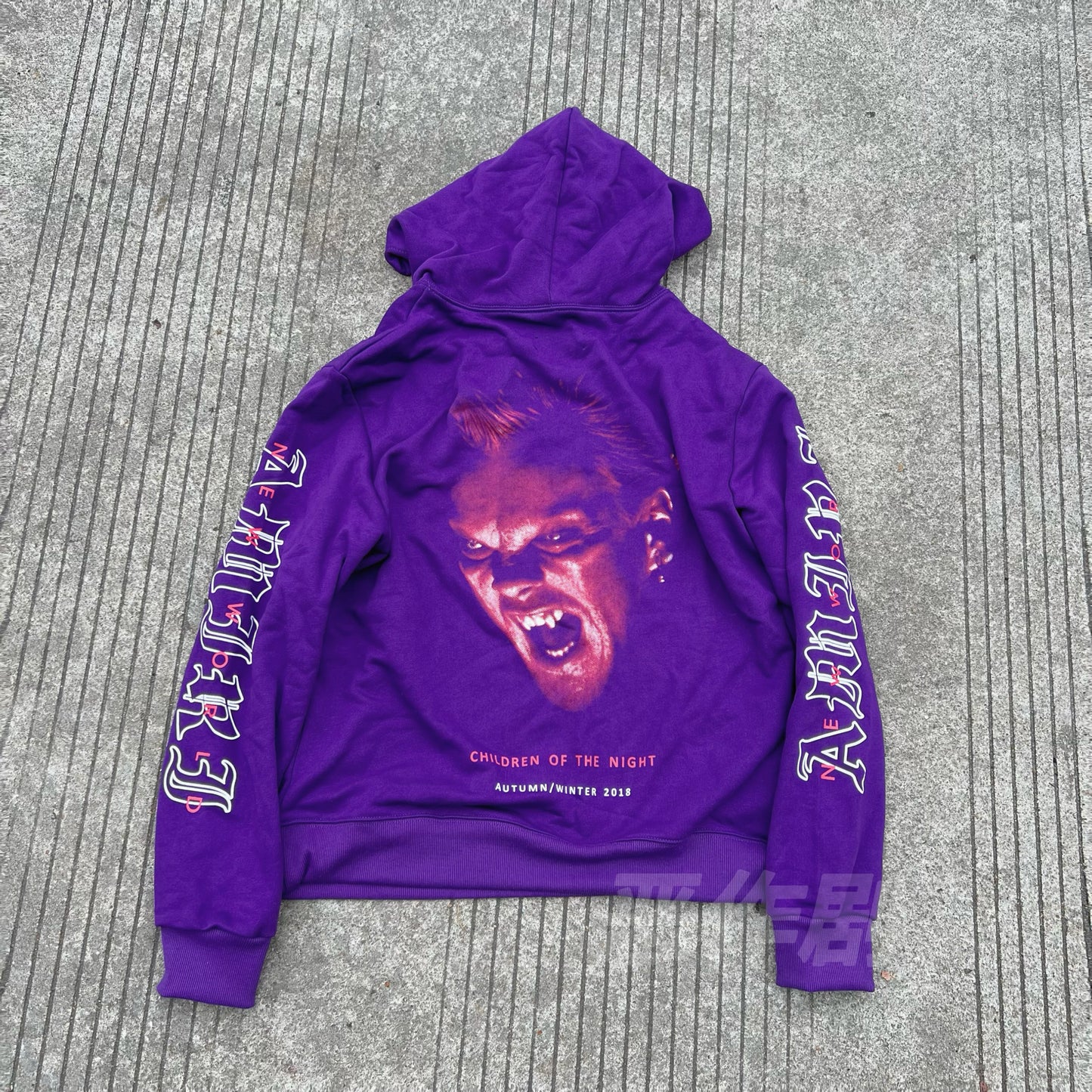 Self-made AMIRI 18AW Vampire Purple Print Hoodie - Heavyweight High Street