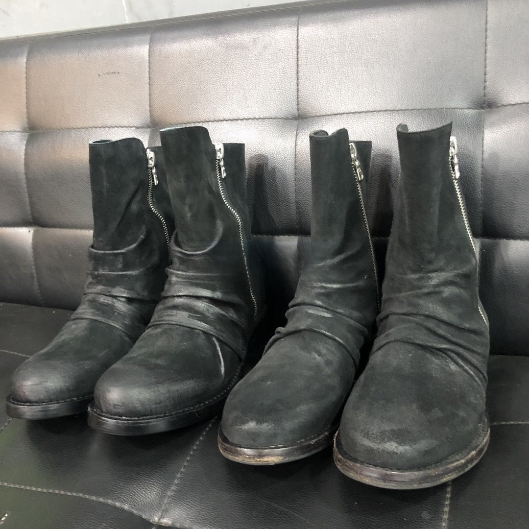 Self-made AMIRI 16OG Crinkled Chelsea Boots -Distressed Leather Ankle Boots
