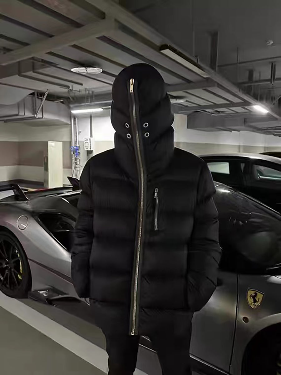 FROM THE STREET 24FW RO Masked Puffer Coat – Zip-Up Hooded Down Jacket Unisex