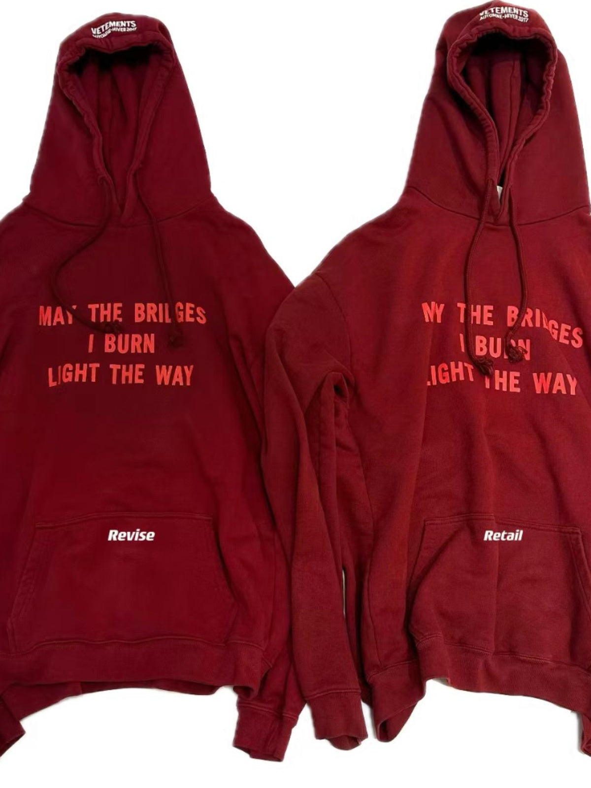 Revised VTM 17SS "Bridges I Burn" Zip Hoodie - Ultra Heavyweight Hoodie