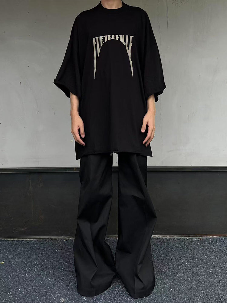 Dark Avant-garde Rick Owen Vibe High-Street Tee – Oversized Cotton Short Sleeve
