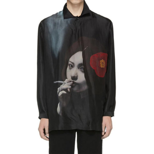 Donclickin Yohji Uchida Suzume Tsubaki Smoking Shirt – Dark Unisex Design