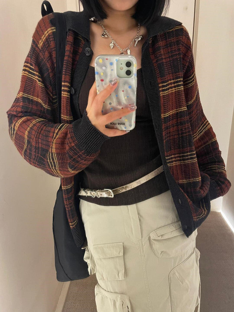 Self-made Our Legacy Evening Polo Hemp Check Knitwear - Malard Colorway Striped