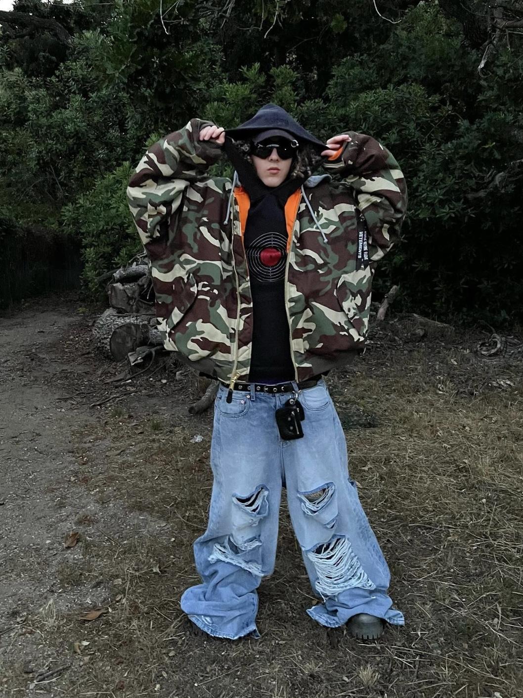Vetements Reversible Dual-Sided Camouflage Hooded Bomber Jacket