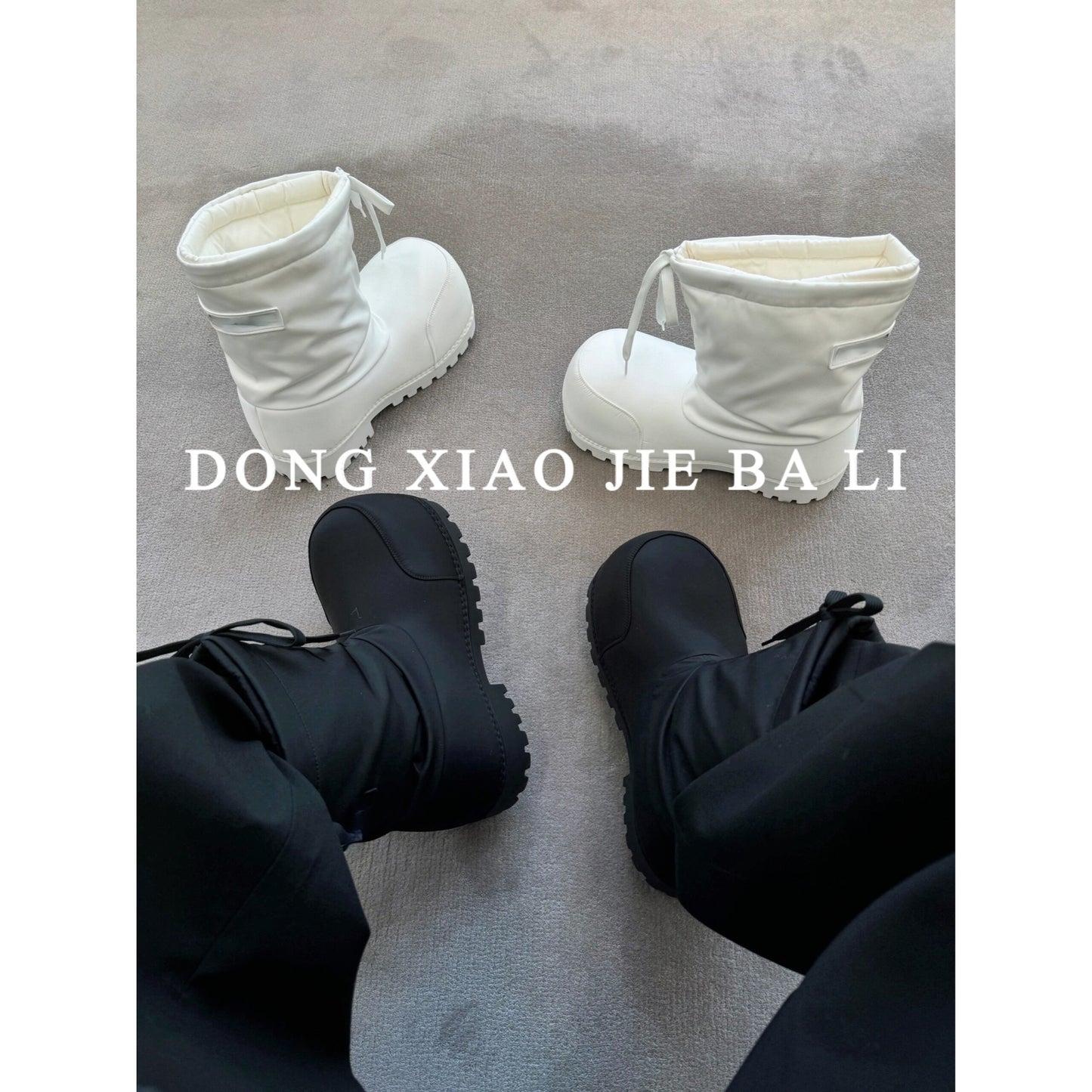 Self-made Parisian Snow Boots Ski Waterproof Anti-Slip Big Head Short Boots