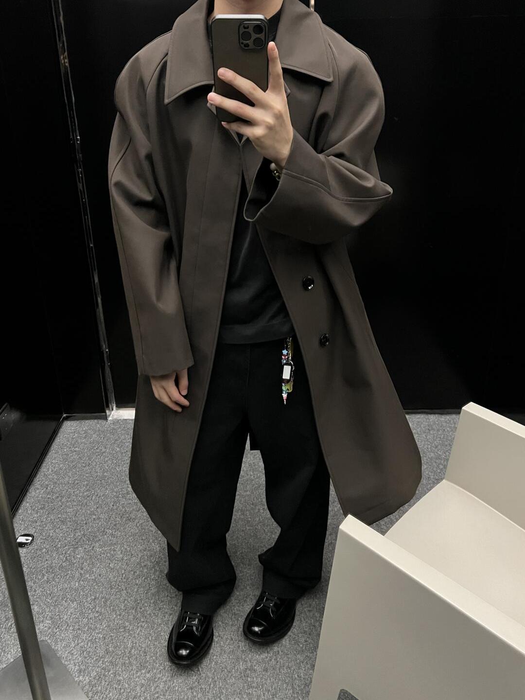 Self-made 24FW Lemaire Wool Blend Coat – Heavyweight Raglan Long Trench