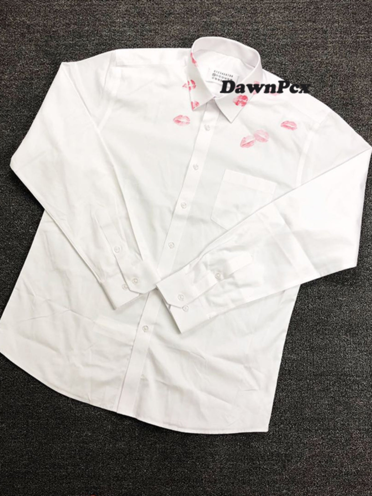 Self-made Maison Red Lips Print Shirt - Pure Cotton Margiela External Stitching