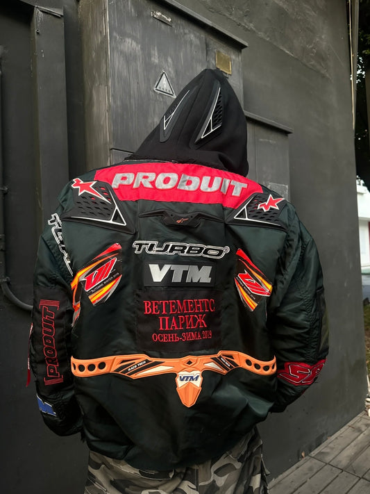 Self-made Vetements x Alpha AW18 Runway Bomber – 3D Silicone Racing Jacket Kanye