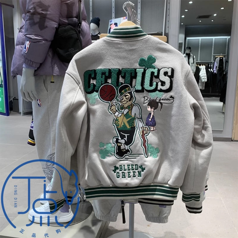 JACK&JONES 23FW x NBA Boston Celtics Jacket - Wool Blend Varsity Green