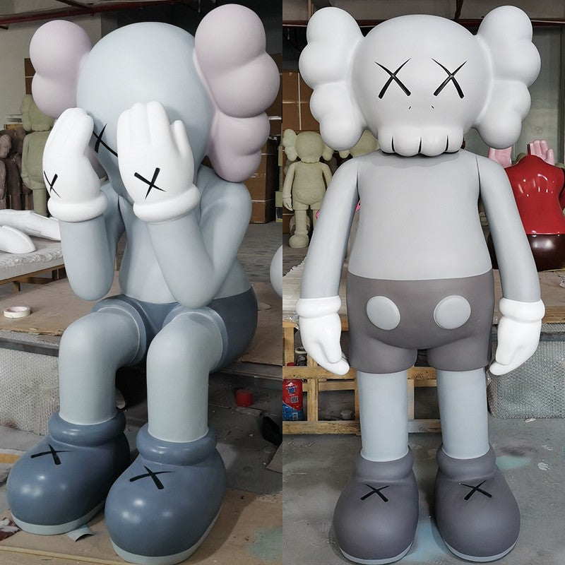 KAWS Giant Sitting Bearbrick Statue - Sesame Art Street Floor-Standing Decor