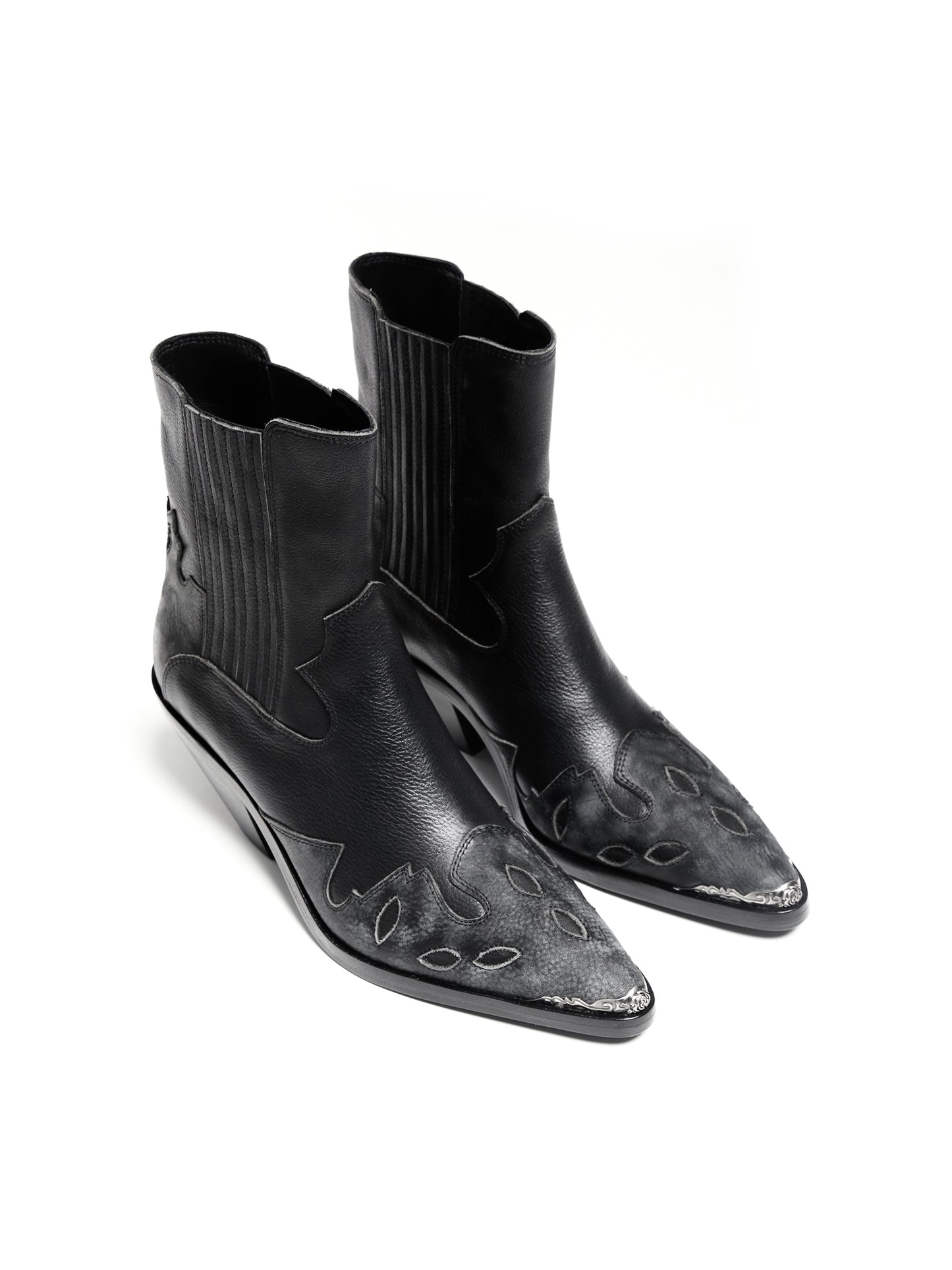 Top-Grain Leather Sole Chelsea Boots -Handcraft Distressed Western Metal Toe Cap