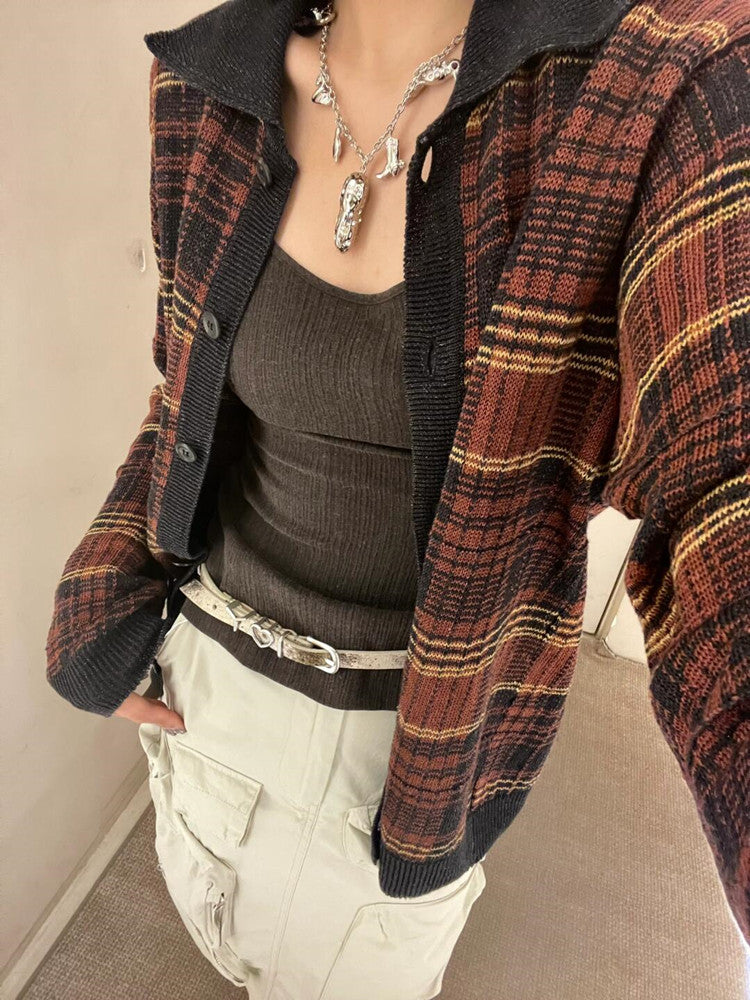 Self-made Our Legacy Evening Polo Hemp Check Knitwear - Malard Colorway Striped