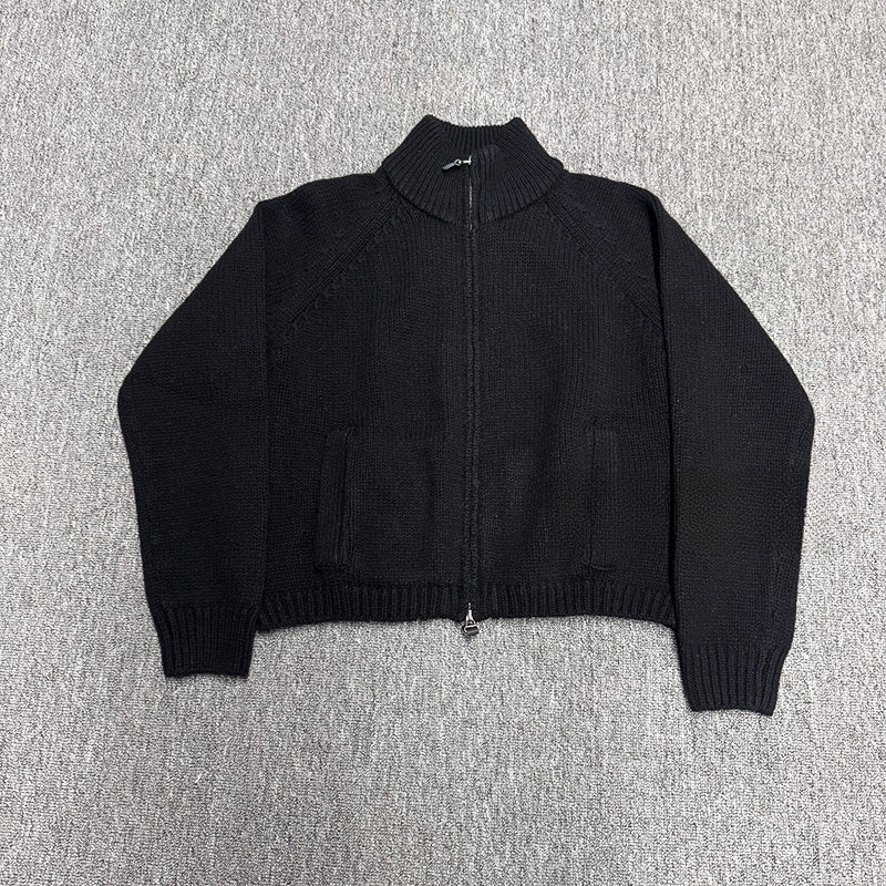 Our Legacy Vibe Double-Zip Wool Knit Sweater – Cropped Wide-Fit Half Turtleneck