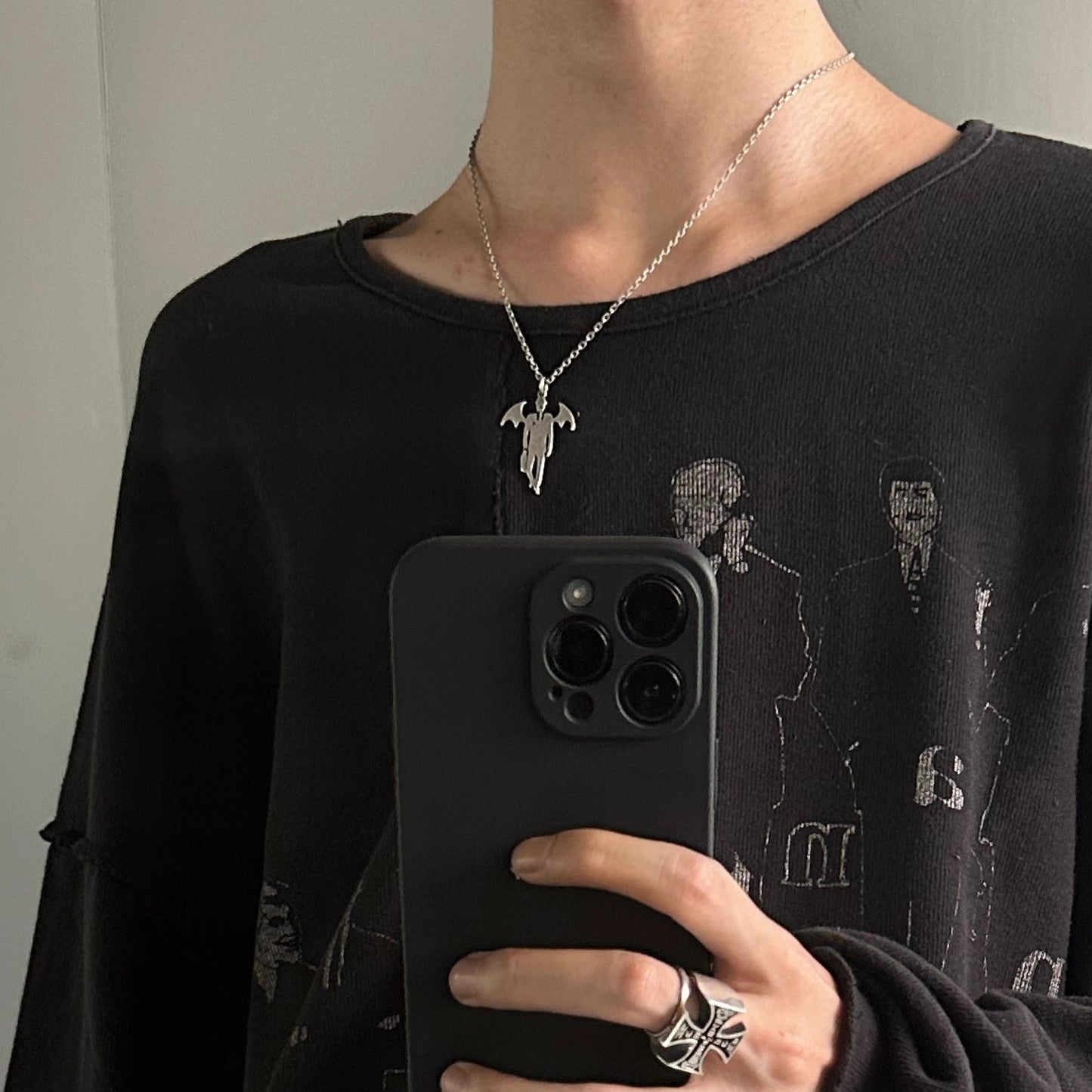 Self-made UNDERCOVER AW02 'Vampire' Pendant Necklace - 925 Silver Demon Talisman