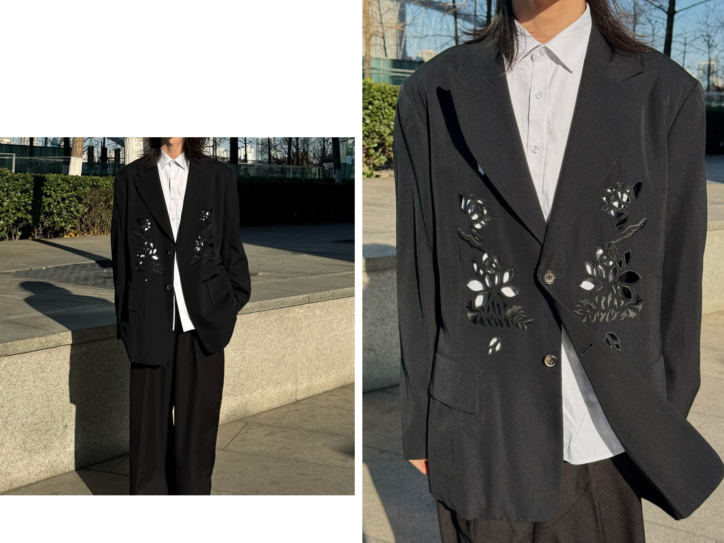 Self-made Yohji 'Flower & Youth' Wool Blazer - Lotus Cut-Out Detailing