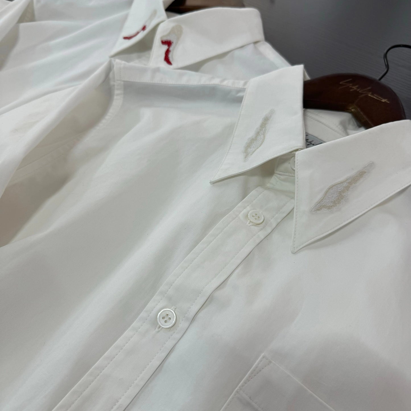 Self-made Yohji Dark Angel Wing Shirt – 02AW Archive Embroidered Design