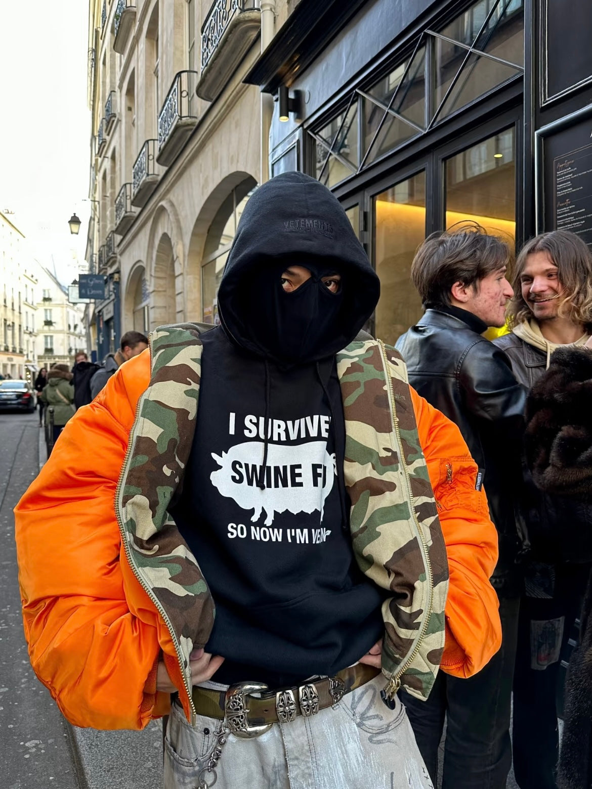 Vetements Reversible Dual-Sided Camouflage Hooded Bomber Jacket