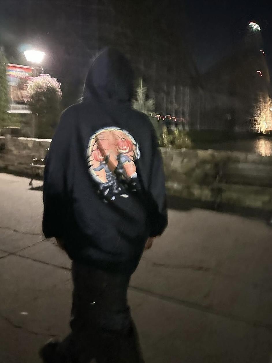Self-made Vetements AW20 'Hocus Pocus' Pumpkin Print Zip Hoodie - Opium Pullover