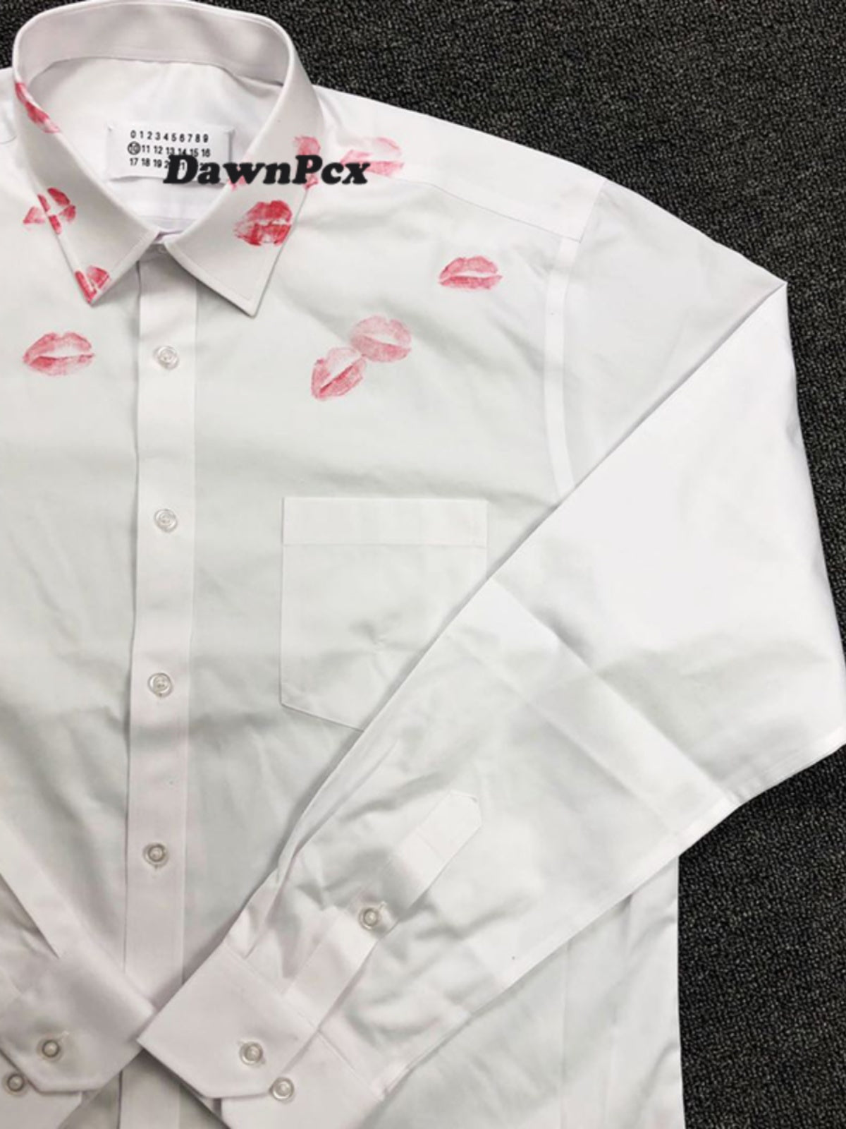 Self-made Maison Red Lips Print Shirt - Pure Cotton Margiela External Stitching