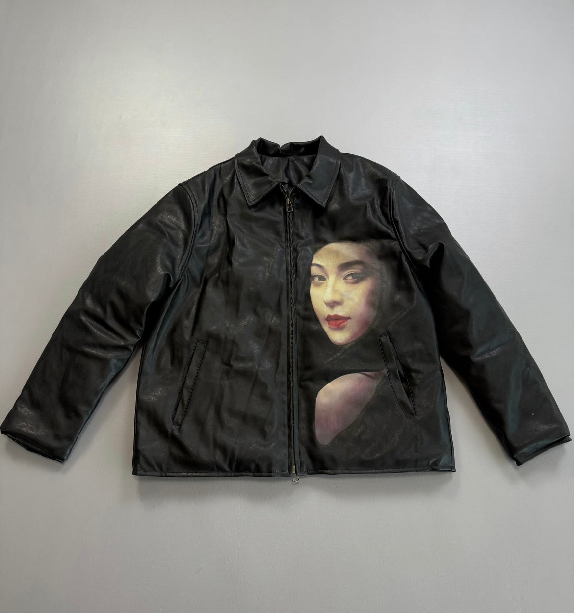 Genuine Leather Yohji Uchida Suzume x Fan Bingbing Jacket –Unisex Portrait Print