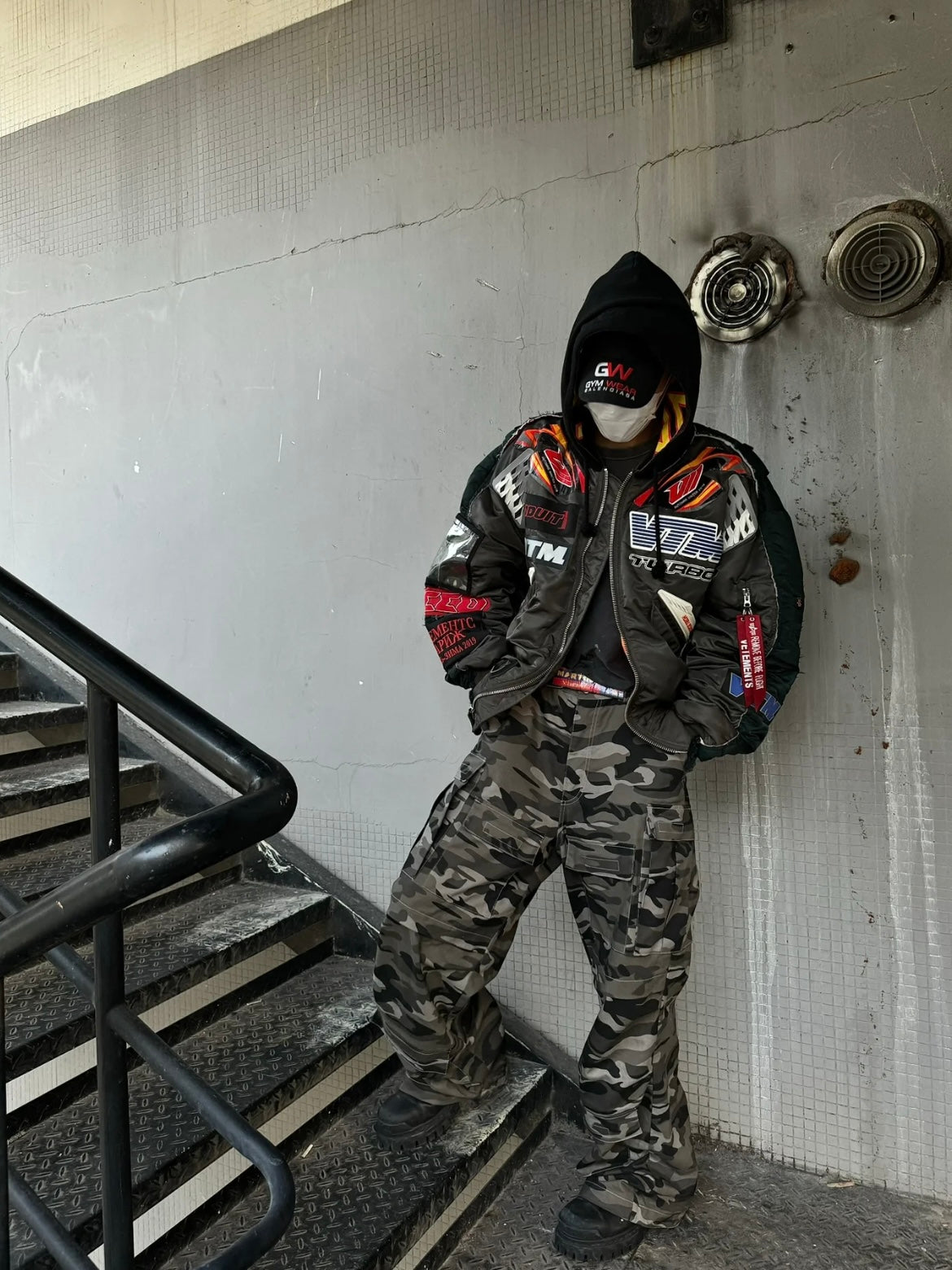 Self-made Vetements x Alpha AW18 Runway Bomber – 3D Silicone Racing Jacket Kanye