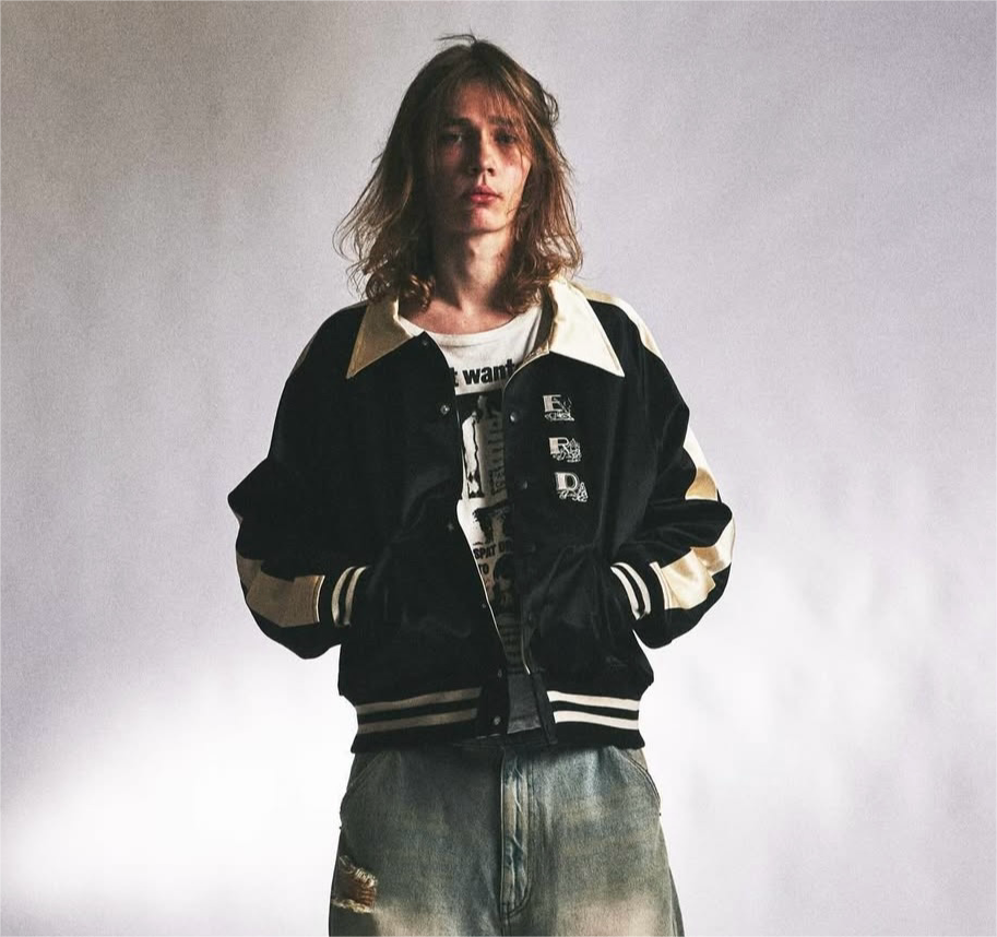ERD AW24 'Opium Den' Varsity Jacket - Silk Court Embroidery Baseball Coat