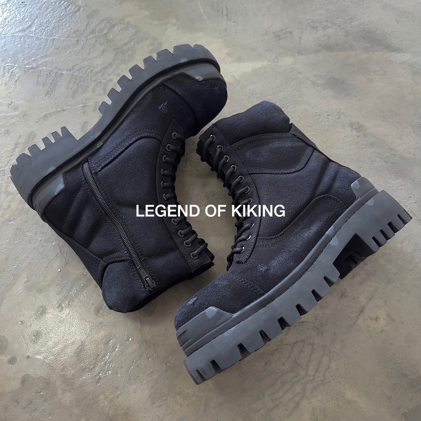 Self-made DEMNA Runway Distressed Handmade Parisian Ankle Combat Martin Boots
