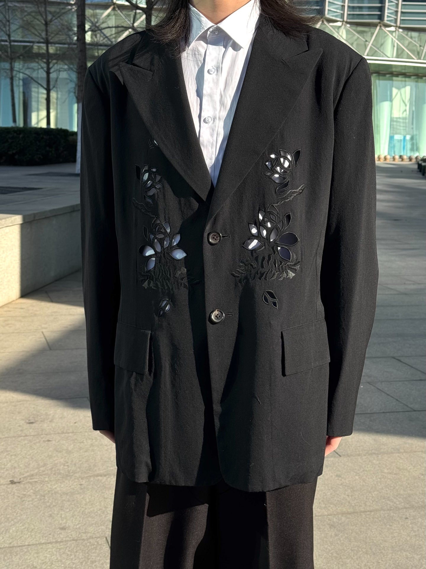 Self-made Yohji 'Flower & Youth' Wool Blazer - Lotus Cut-Out Detailing