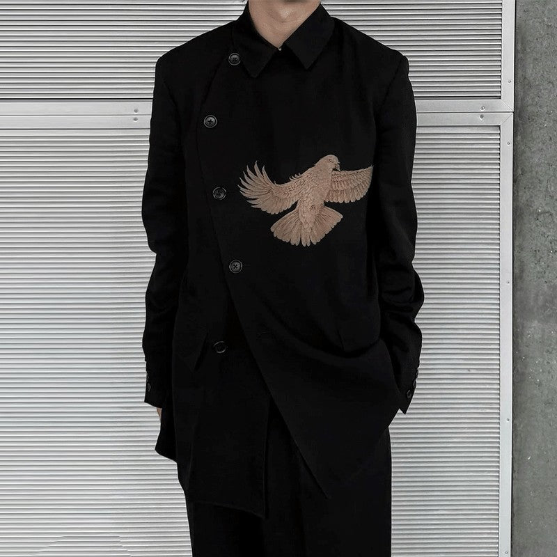 Yohji AW08 'Broken Soldier' Jacket - Pigeon Print Kendo-Style Blazer