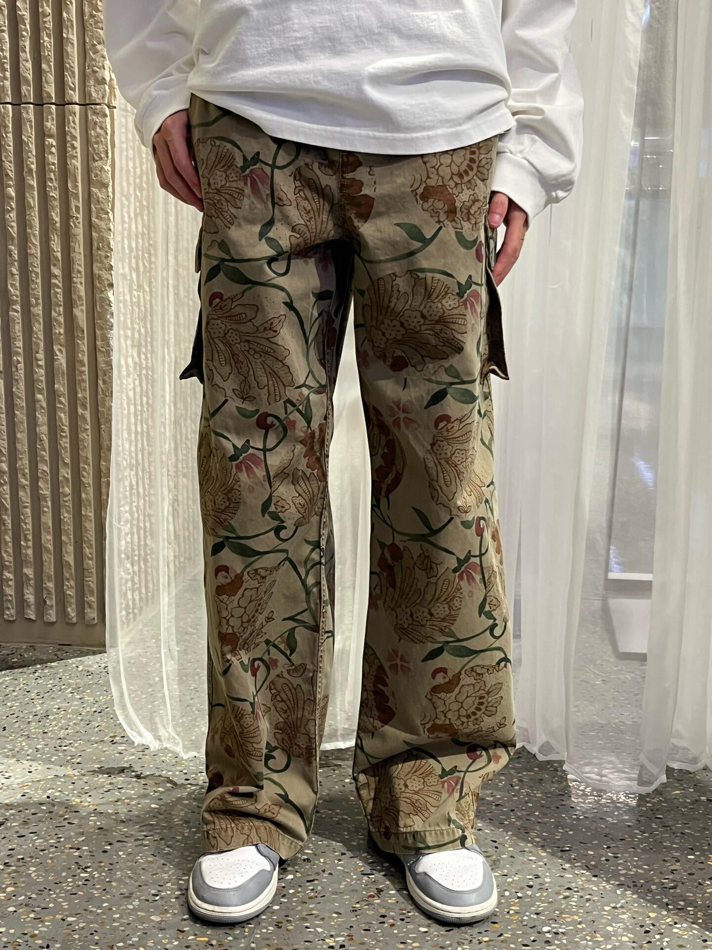 donclickin Our Legacy Floral Print Mountain Cargo Pants - Casual Brown Workwear