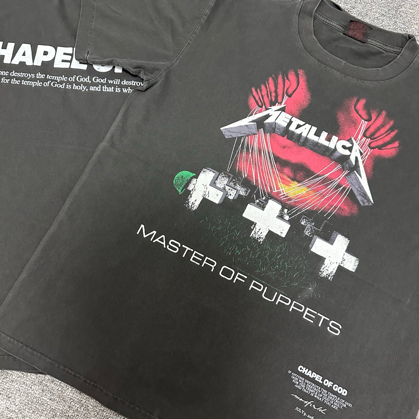 Remake Limited Metallica Master Of Pupperts - Custom Dyed Circular Knit T-Shirts