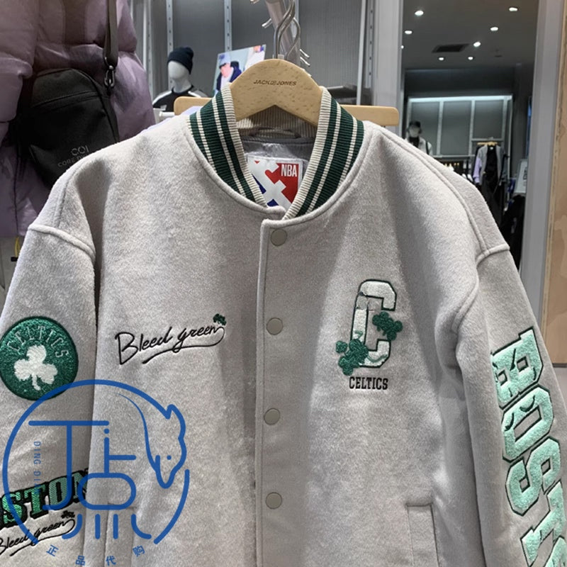 JACK&JONES 23FW x NBA Boston Celtics Jacket - Wool Blend Varsity Green