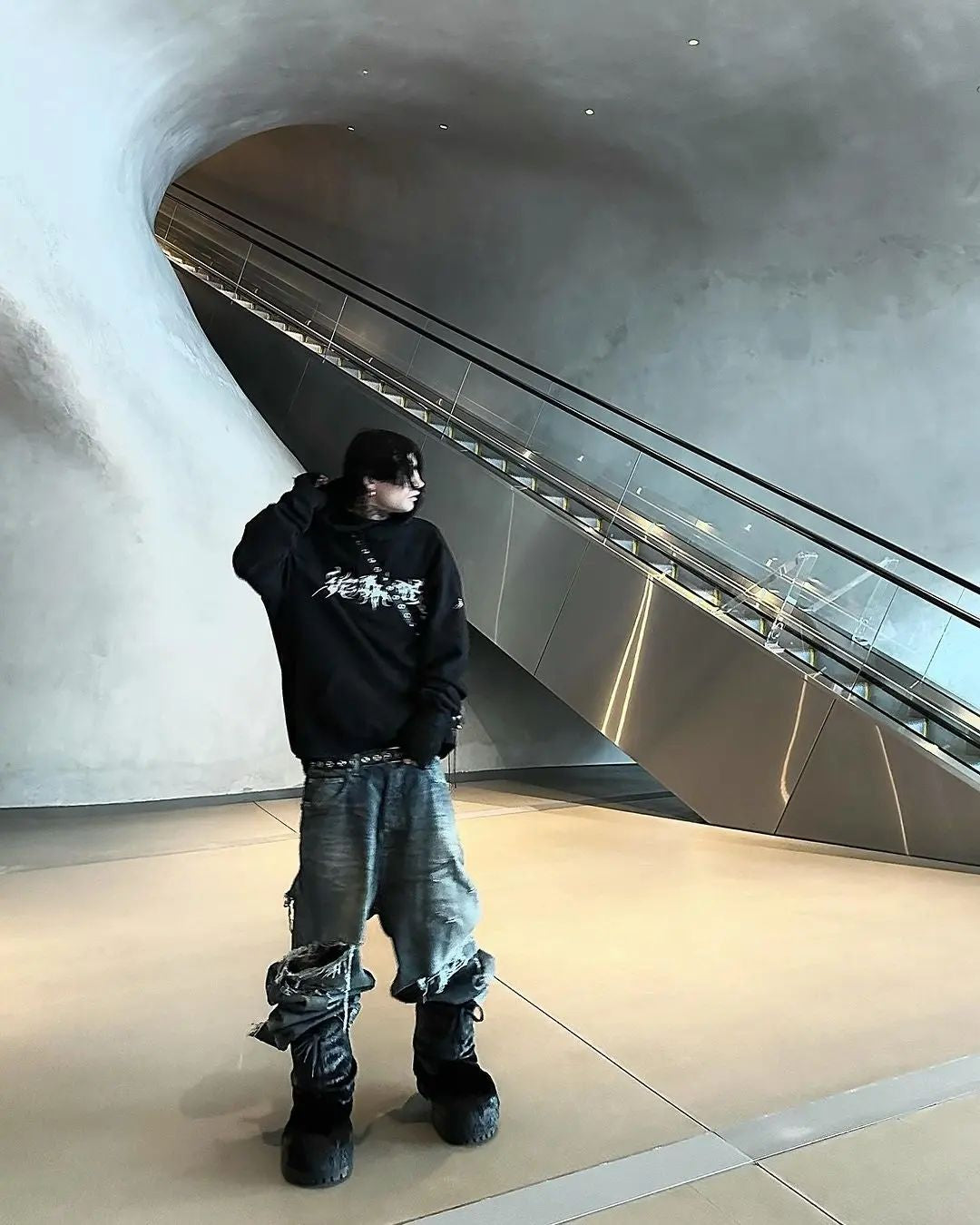 (1600g) VTM Homme 17FW Total Fucking Darkness OG Archive Pentagram Hoodie Carti