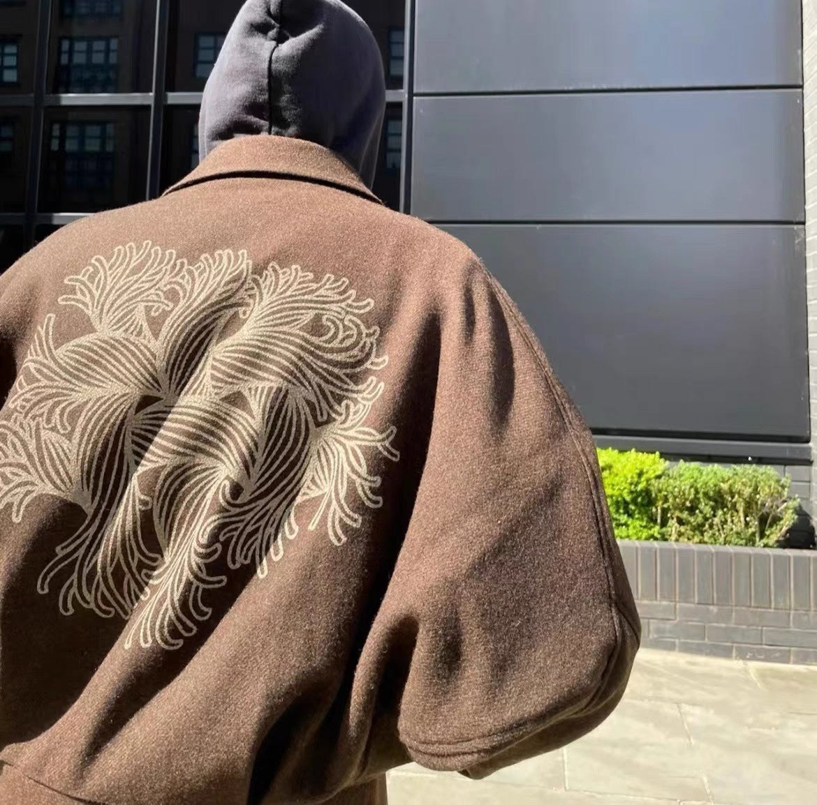Self-made Nemeth Rope-Knit Back Wool Jacket - Curved Blade Design Coat