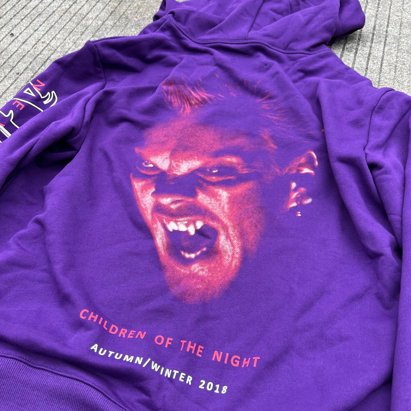 Self-made AMIRI 18AW Vampire Purple Print Hoodie - Heavyweight High Street