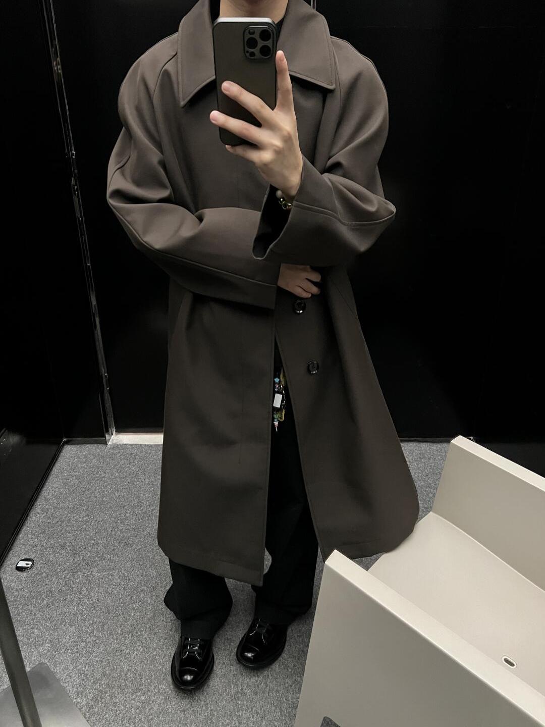 Self-made 24FW Lemaire Wool Blend Coat – Heavyweight Raglan Long Trench