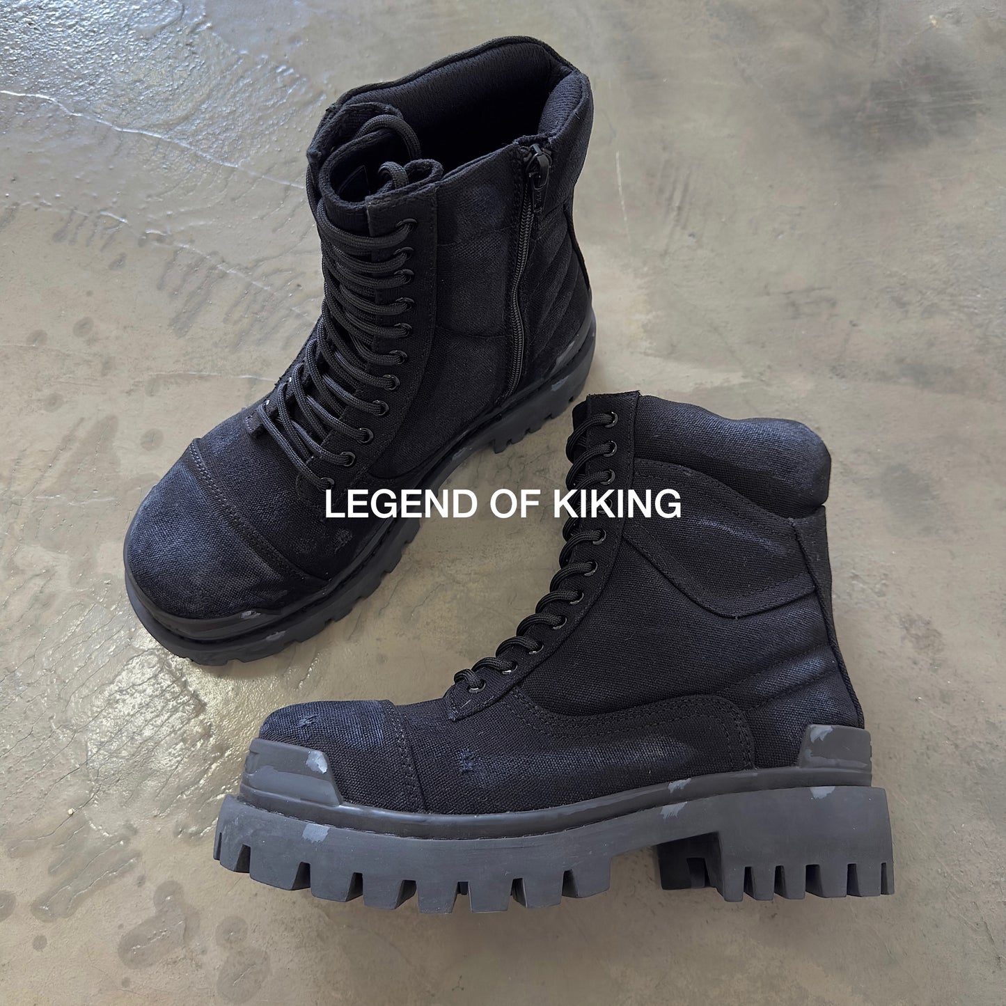 Self-made DEMNA Runway Distressed Handmade Parisian Ankle Combat Martin Boots