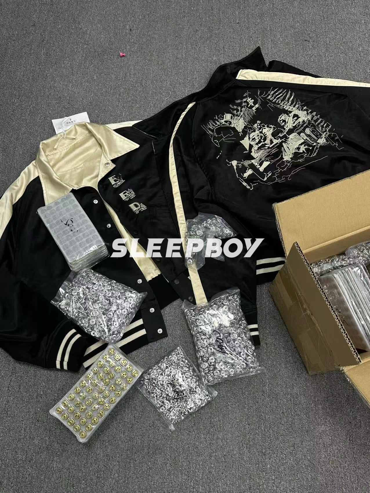 ERD AW24 'Opium Den' Varsity Jacket - Silk Court Embroidery Baseball Coat
