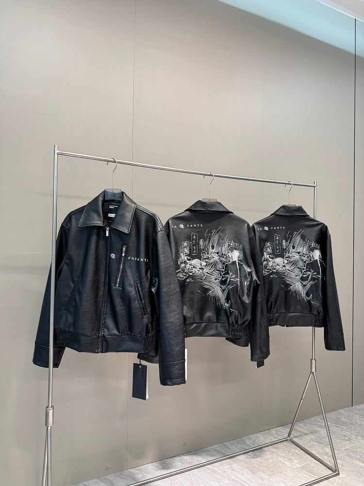 ERD Melancholic Heir PU Lambskin Jacket -Custom-Dyed Coated Cropped Leather Coat