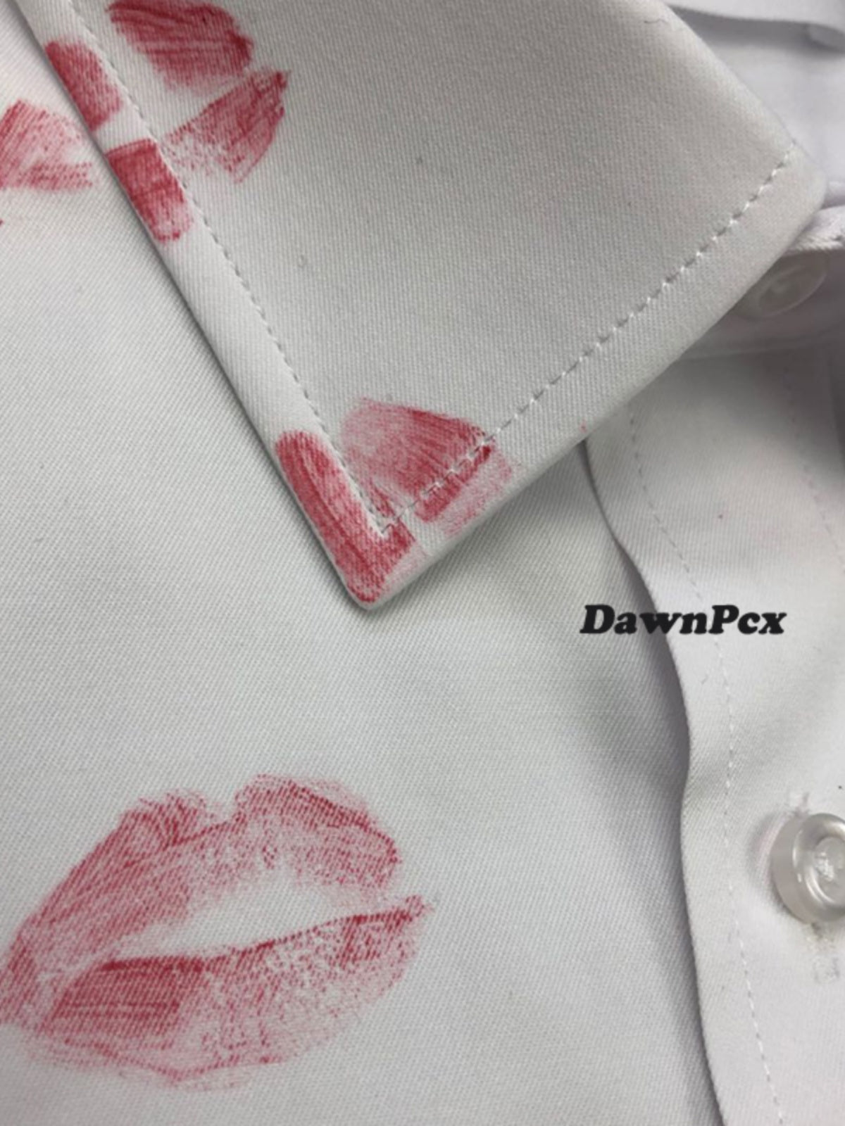 Self-made Maison Red Lips Print Shirt - Pure Cotton Margiela External Stitching