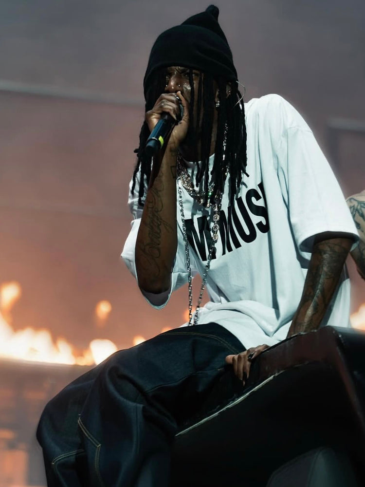 Opium YVL Style "I AM MUSIC" Tee – White Short Sleeve Playboi Carti Edition