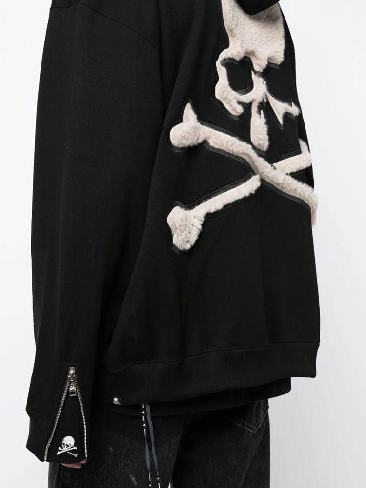 Mastermind Dark Skull Rabbit Fur Embroidery Faux Fur Heavyweight MMJ Hoodie