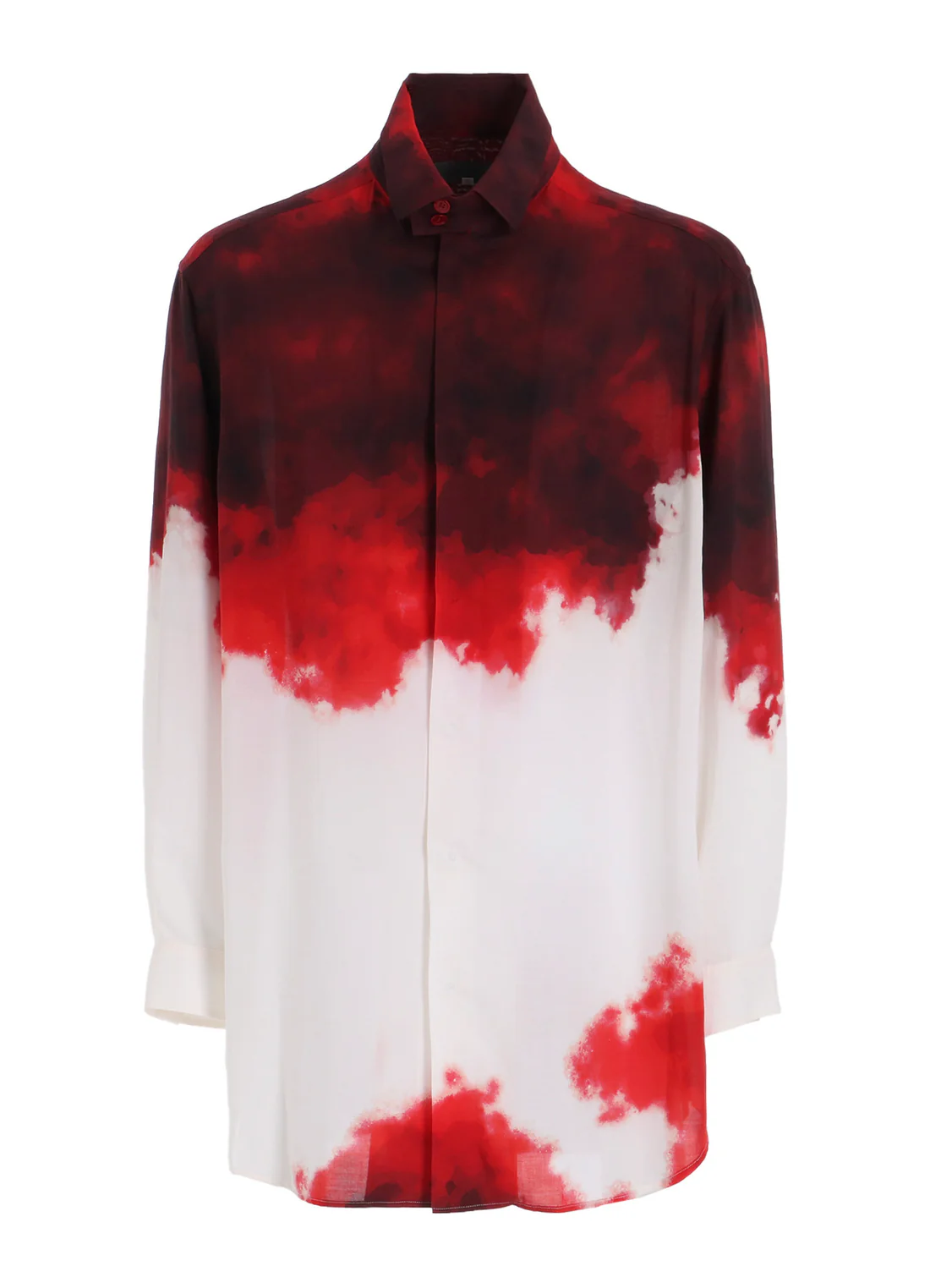 donclickin Yohji 24AW Gradient Tie-Dye Shirt – Cotton Red Ombre Design