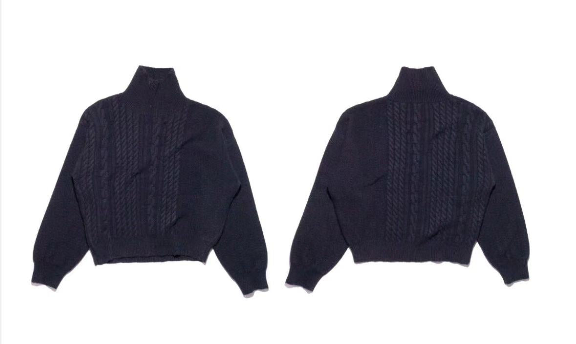 ERD AW24 Runway Turtleneck Sweater - Old Money Vibe 100% Wool Cable Knit