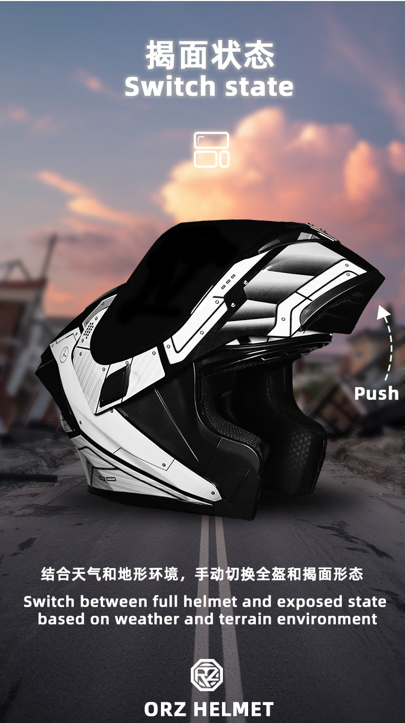 Mecha / 3C DOT Full Face Dual Visors Unisex /Bluetooth Motorcycle Helmet