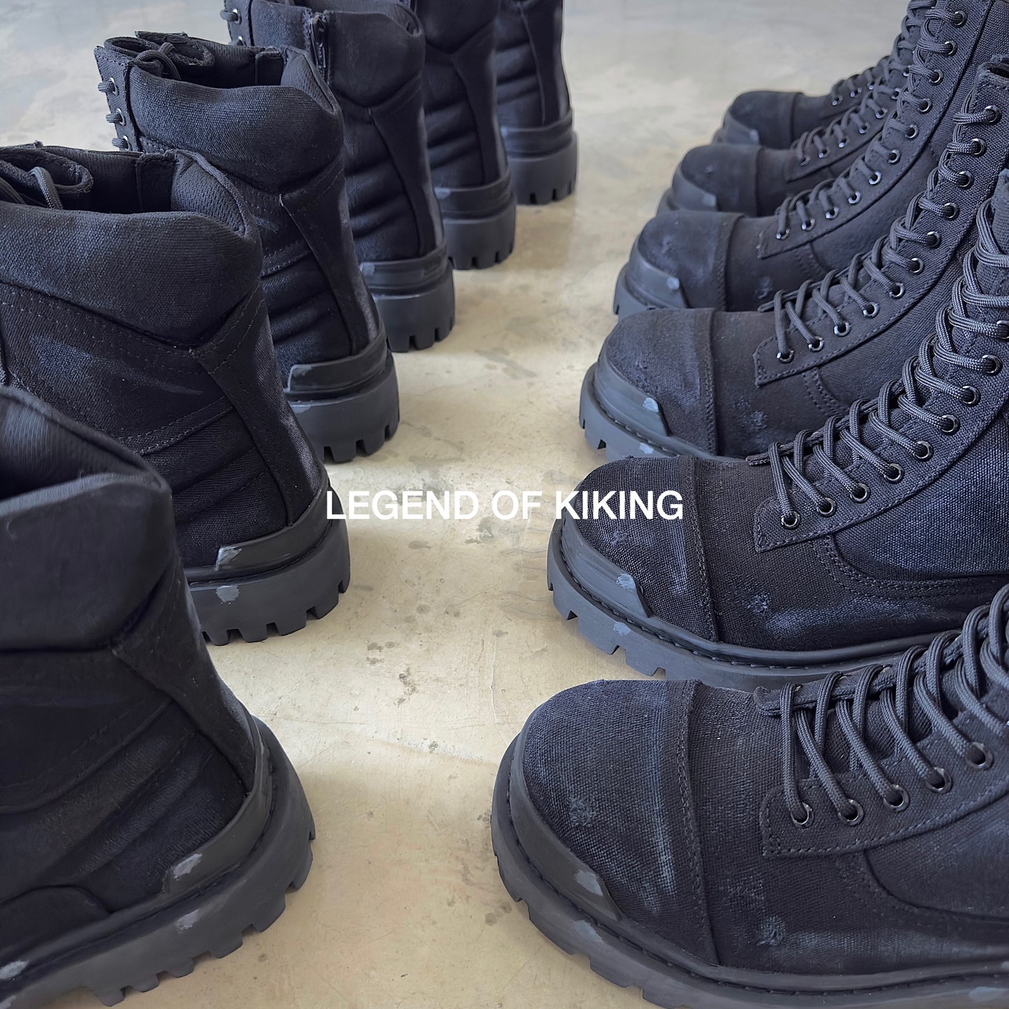 Self-made DEMNA Runway Distressed Handmade Parisian Ankle Combat Martin Boots