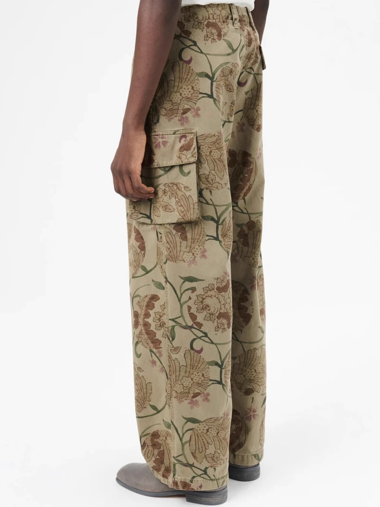 donclickin Our Legacy Floral Print Mountain Cargo Pants - Casual Brown Workwear