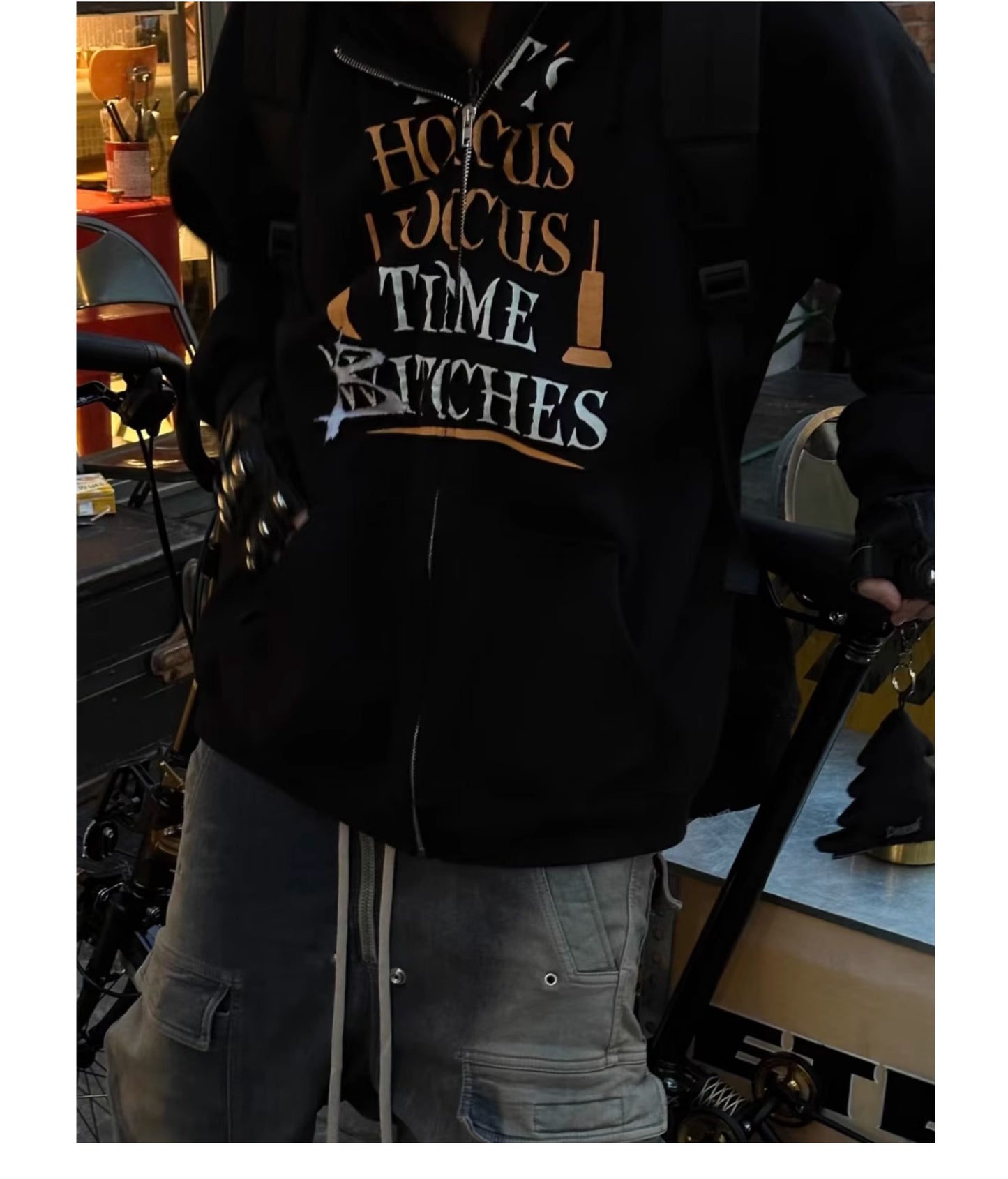Self-made Vetements AW20 'Hocus Pocus' Pumpkin Print Zip Hoodie - Opium Pullover